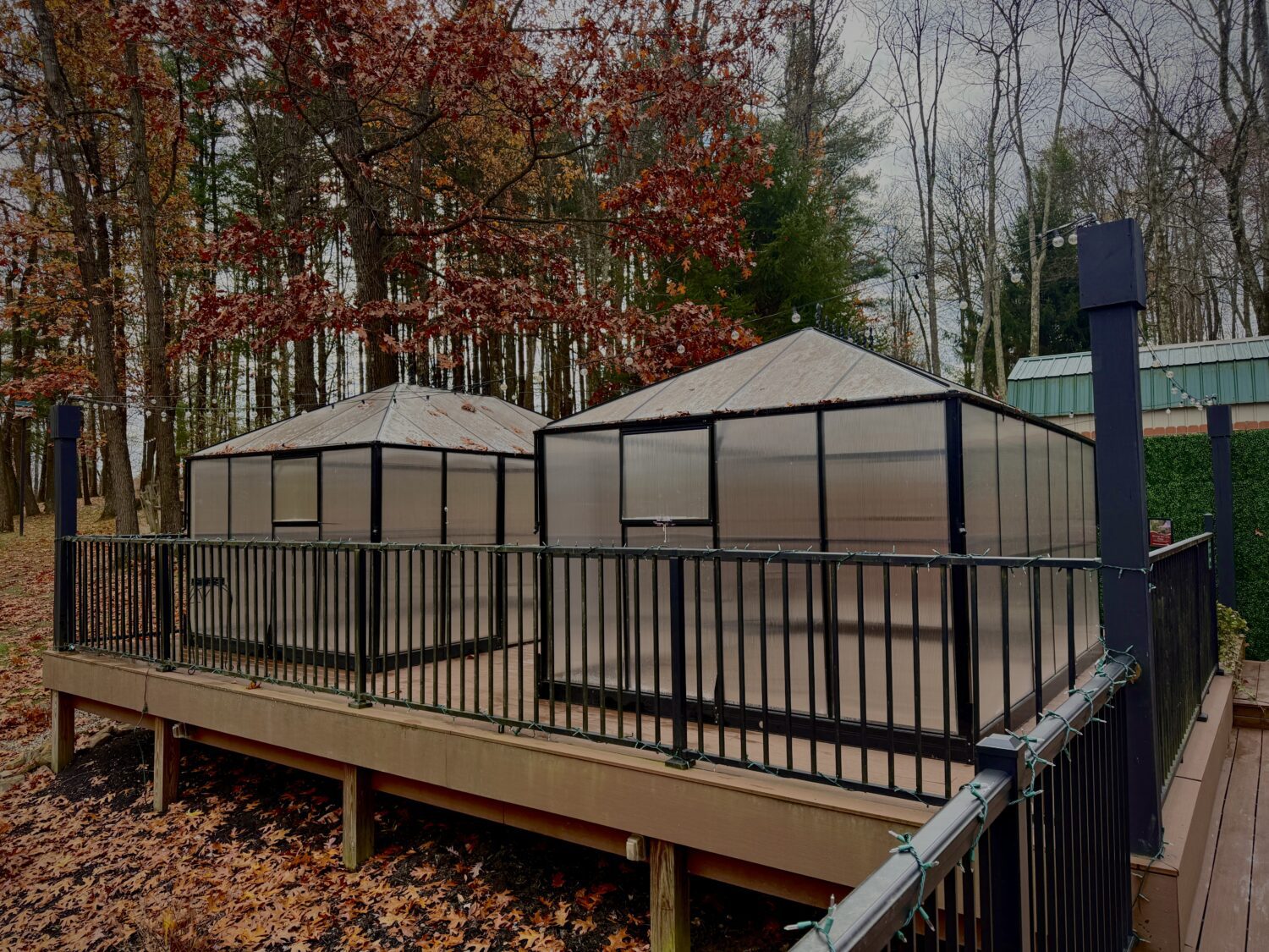 Exterior of the Private Dining Greenhouses